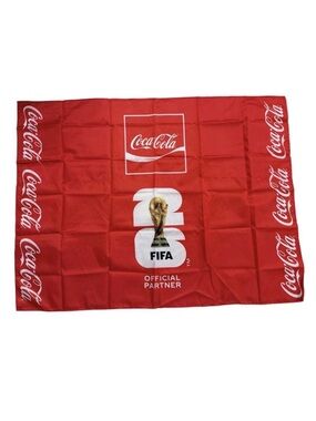 FIFA Fanfest World Cup 2026 Coca Cola Cape/Flag Red w/ Gold FIFA trophy detail